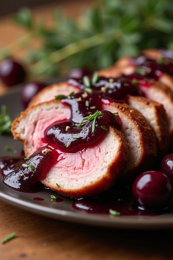 elegant duck with cherry sauce