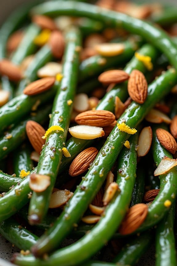 elegant green beans with almonds