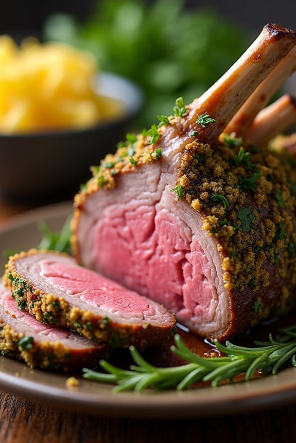 elegant herb crusted rack of lamb
