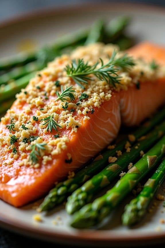 elegant herb crusted salmon dish
