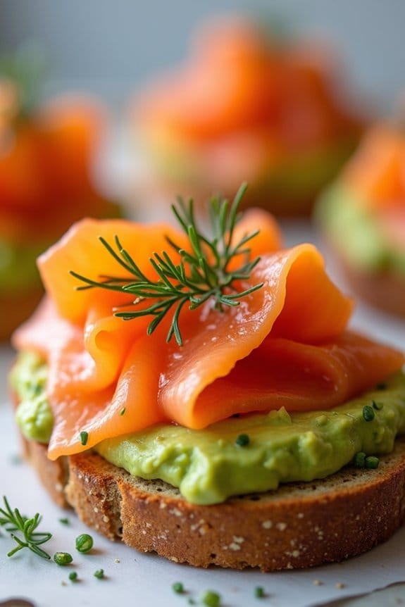 elegant smoked salmon tartines