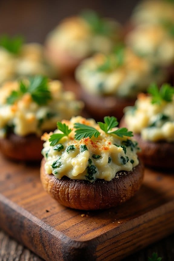 elegant spinach artichoke mushrooms