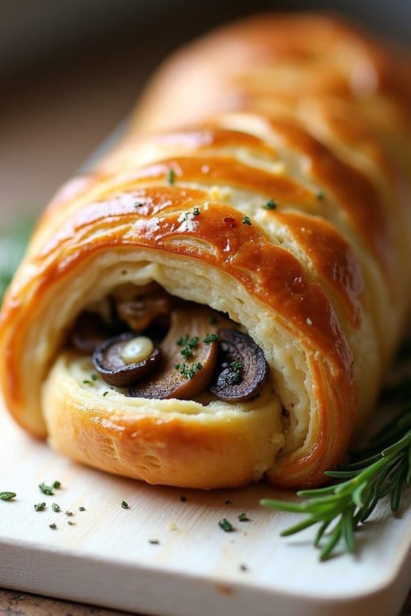 elegant vegetarian mushroom wellington