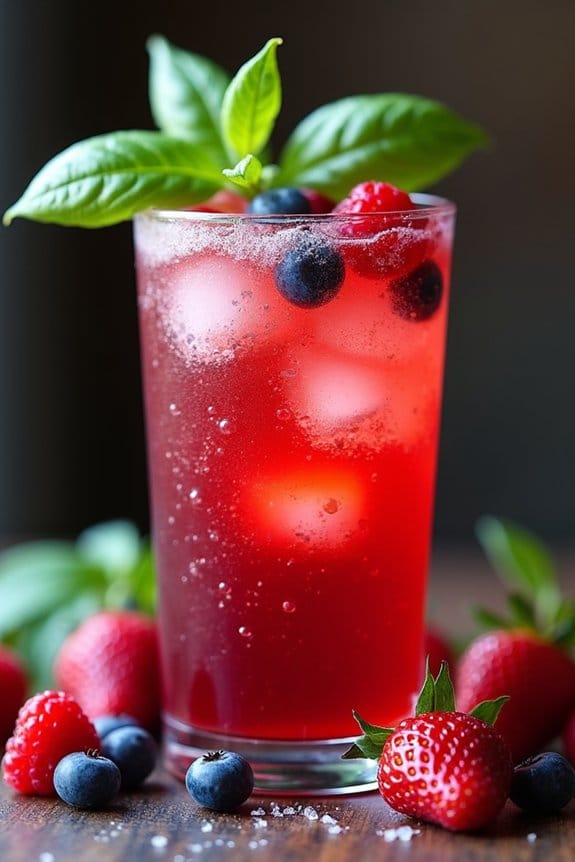 festive berry basil mocktail