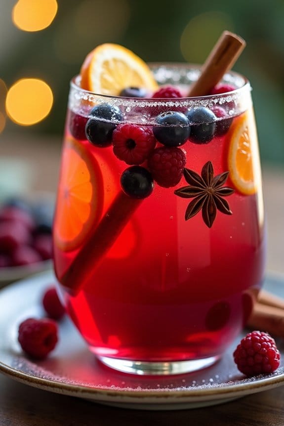 festive berry infused holiday drink
