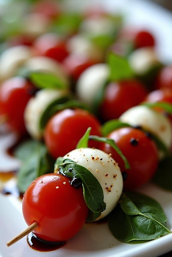 festive caprese holiday skewers