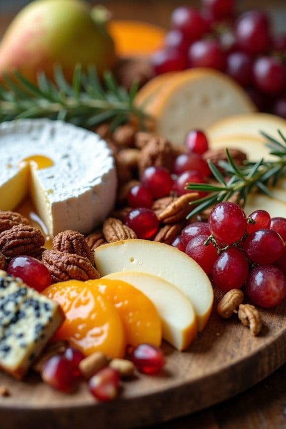 festive cheese and fruit