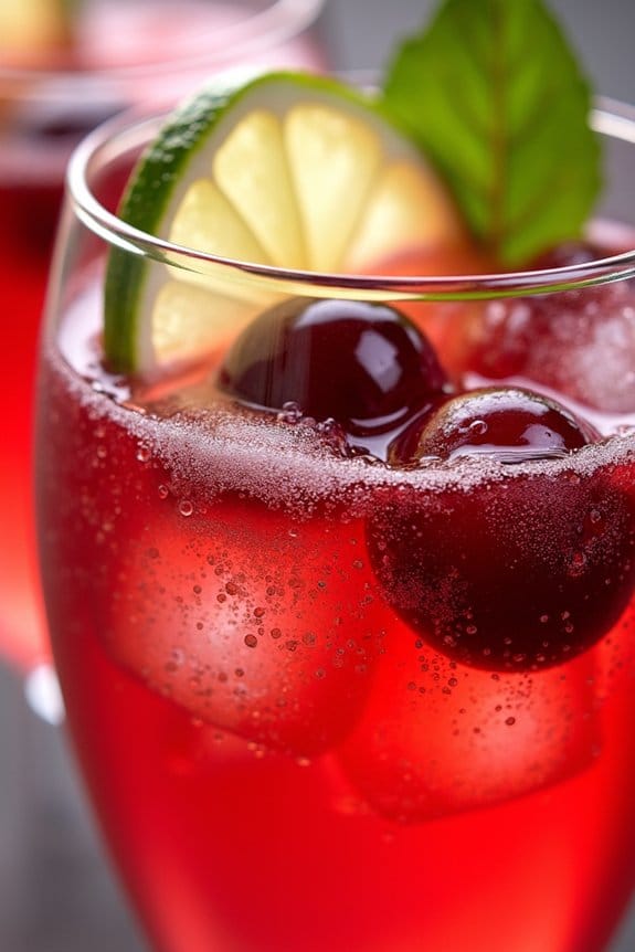 festive cherry limeade punch