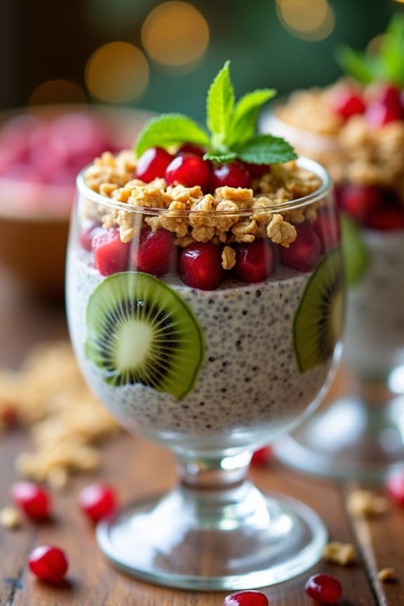 festive chia pudding parfaits