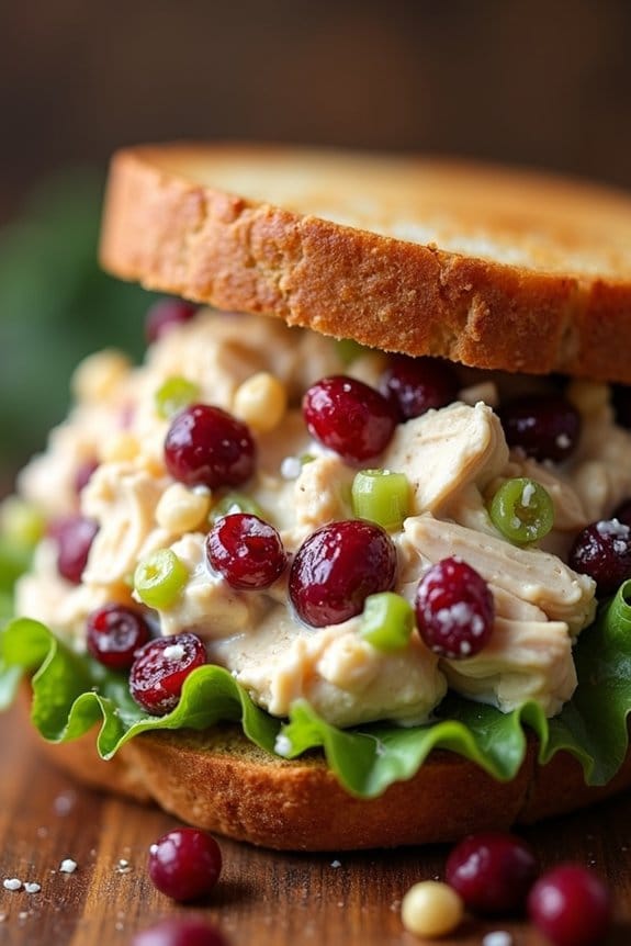 festive chicken salad sandwiches
