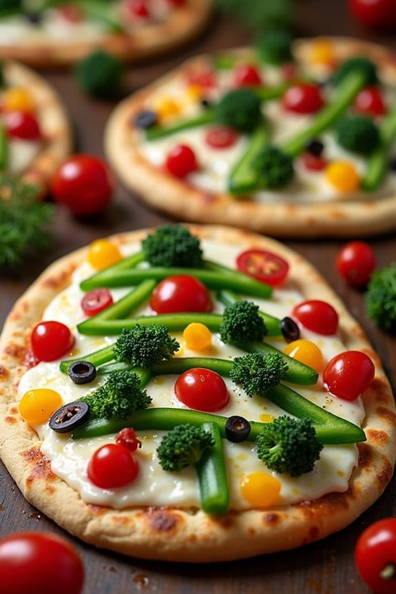 festive christmas tree pizzas