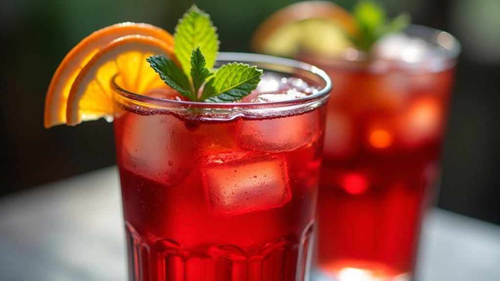 festive colorful healthy drinks