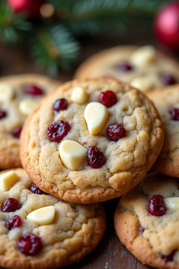 festive cranberry chocolate cookies