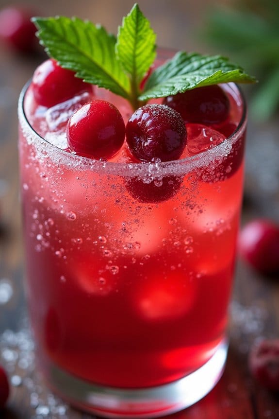 festive cranberry ginger mocktail