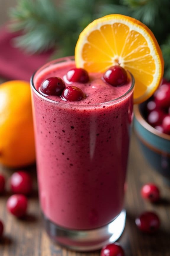 festive cranberry orange smoothie