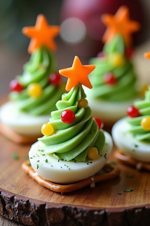 festive deviled egg trees