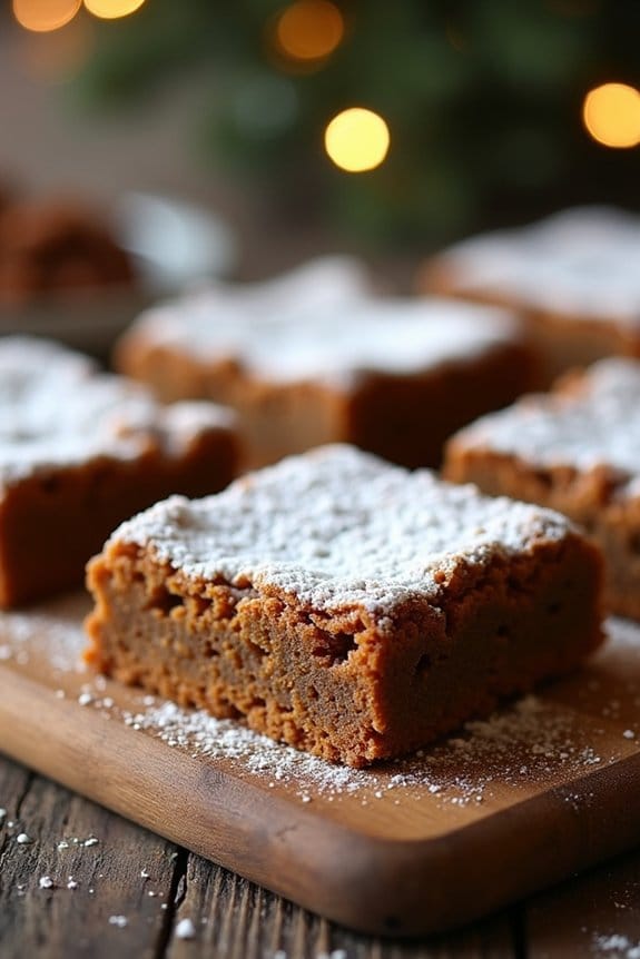festive gingerbread cookie bars