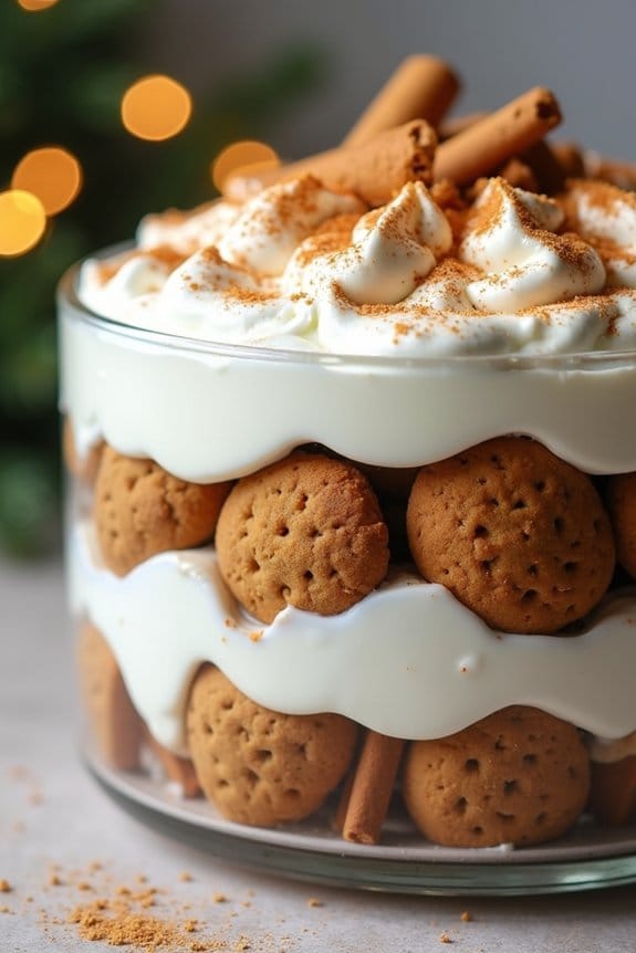 festive gingerbread cookie trifle