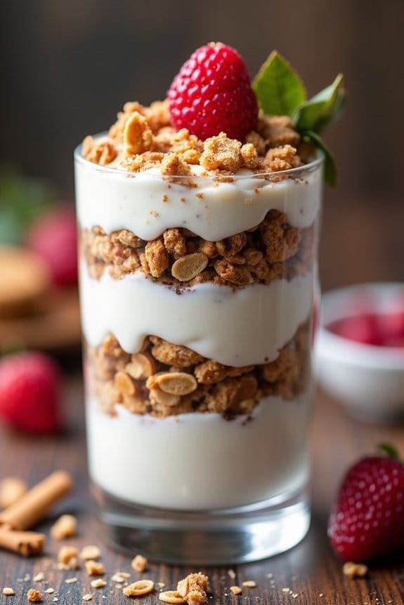 festive gingerbread yogurt parfaits