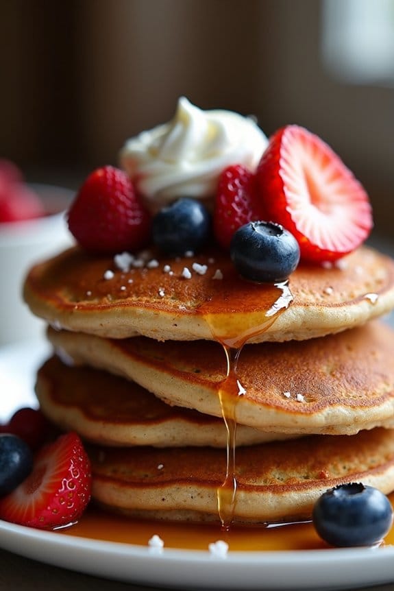 festive healthy gingerbread pancakes
