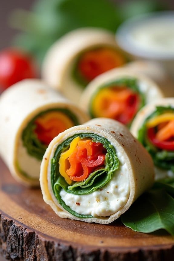 festive healthy veggie roll ups