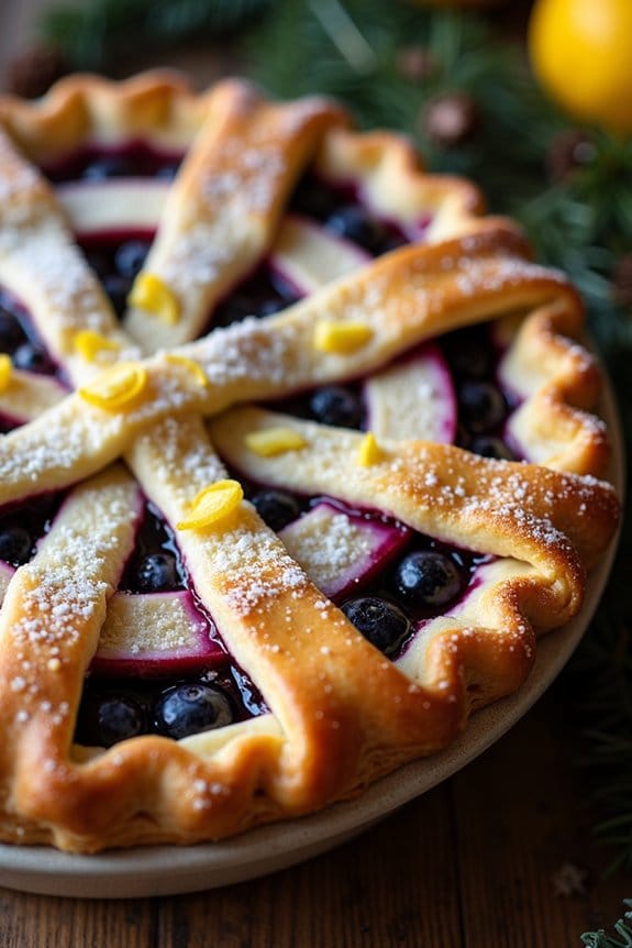 festive homemade blueberry pie