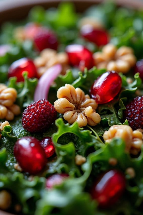 festive kale and pomegranate salad