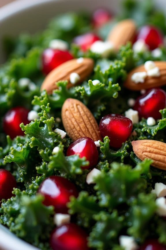festive kale pomegranate salad