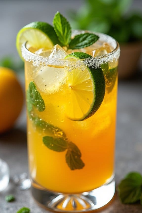 festive mango mint mocktail