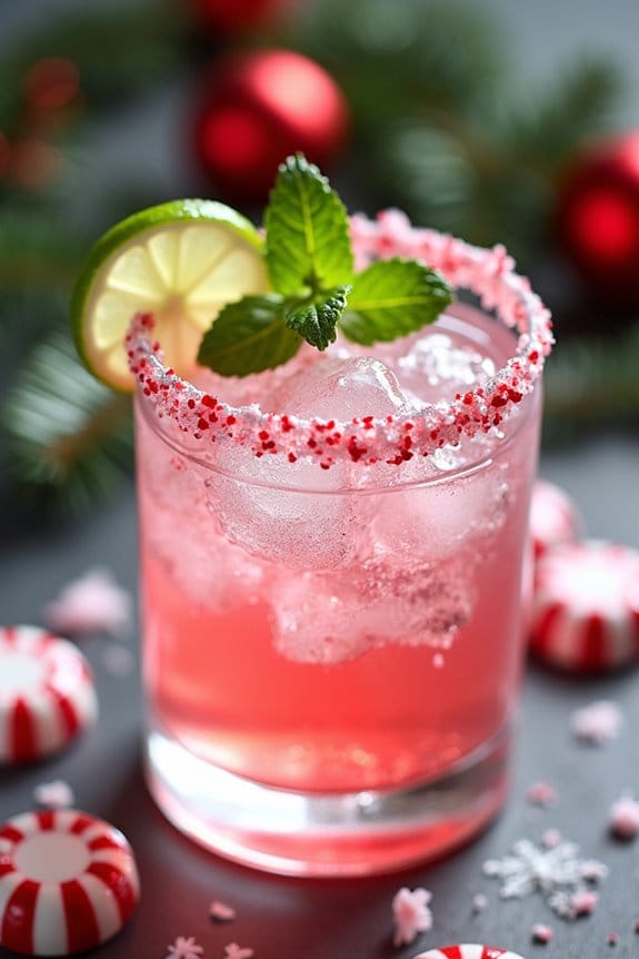 festive non alcoholic peppermint mocktail