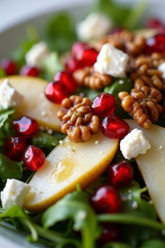 festive pear pomegranate salad