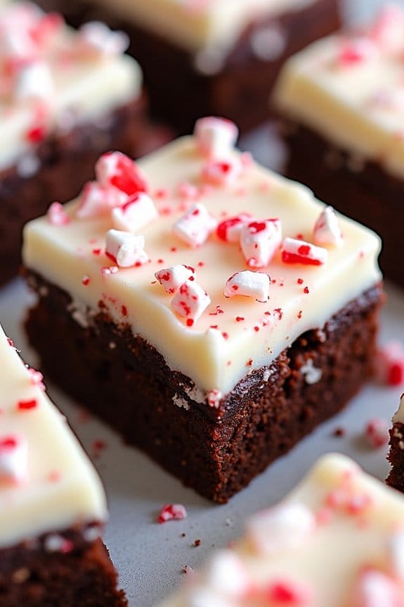 festive peppermint bark brownies