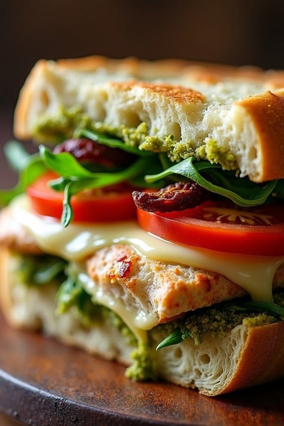 festive pesto chicken sandwiches