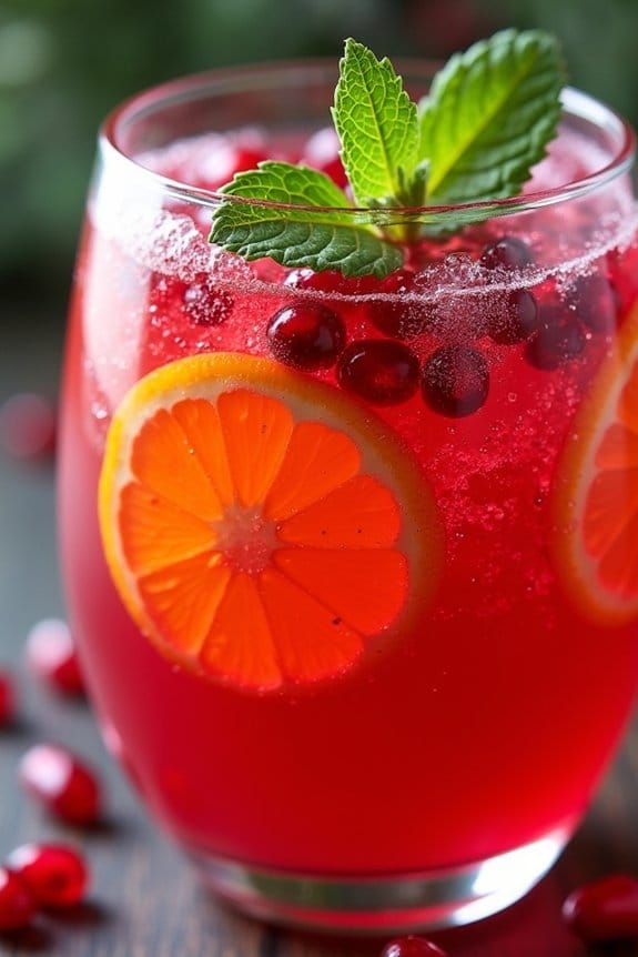 festive pomegranate sparkler punch