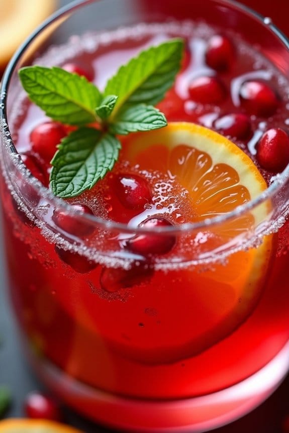 festive pomegranate sparkling punch