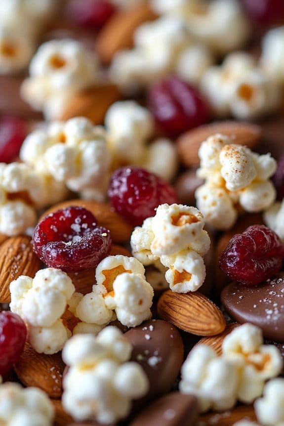 festive popcorn snack mix