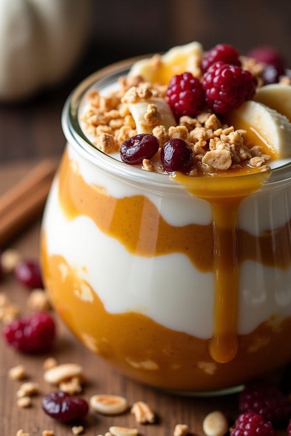 festive pumpkin yogurt parfait