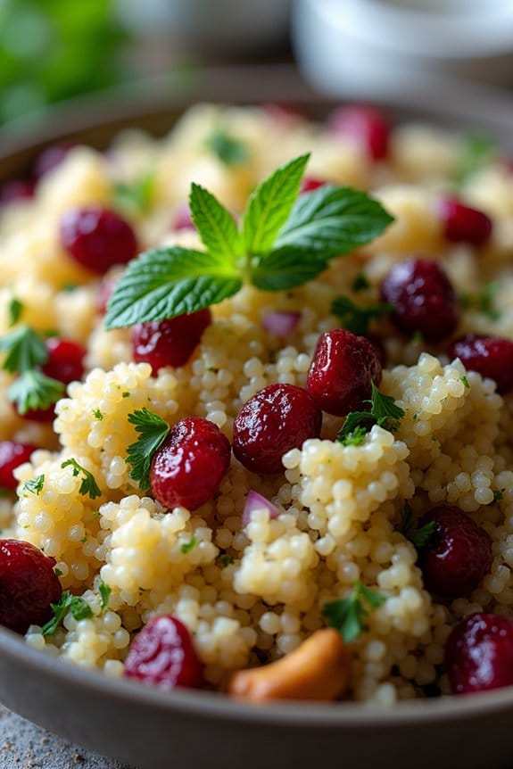 festive quinoa cranberry salad