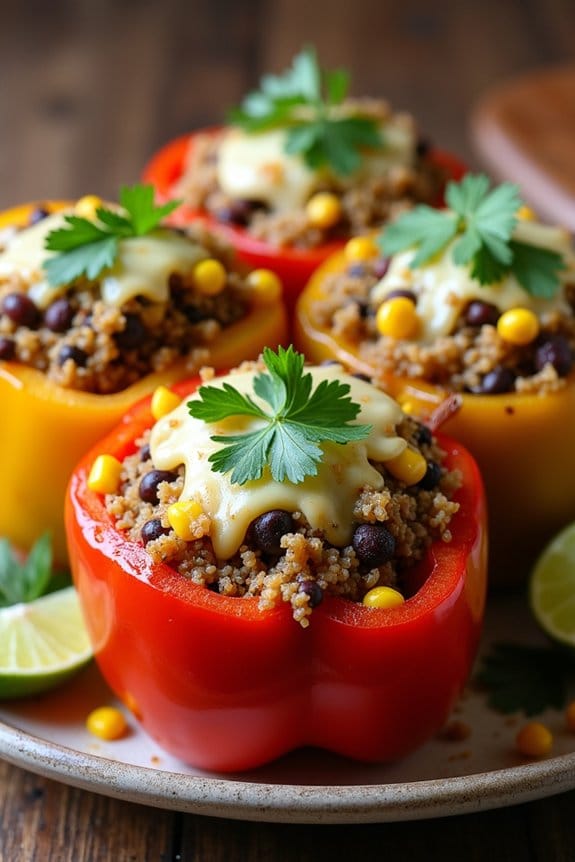 festive quinoa stuffed peppers