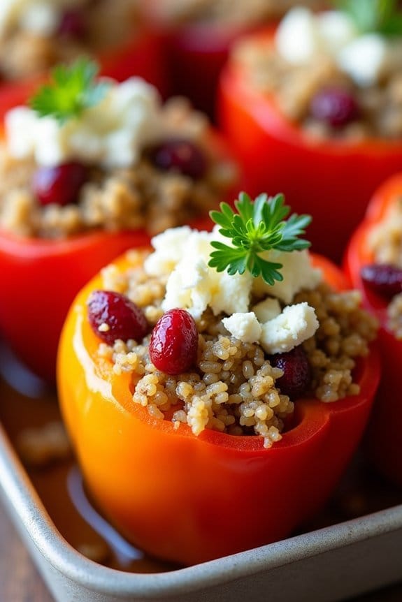 festive quinoa stuffed peppers