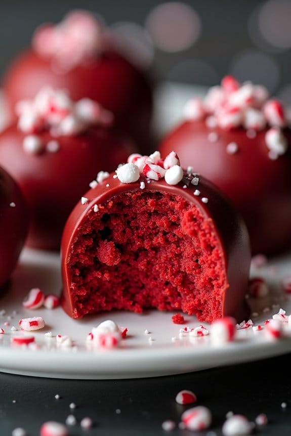 festive red velvet truffles