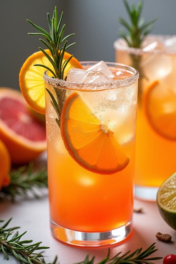 festive refreshing rosemary mocktail