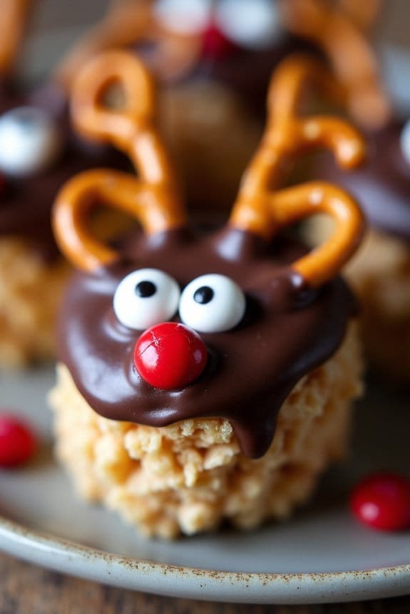 festive reindeer rice treats