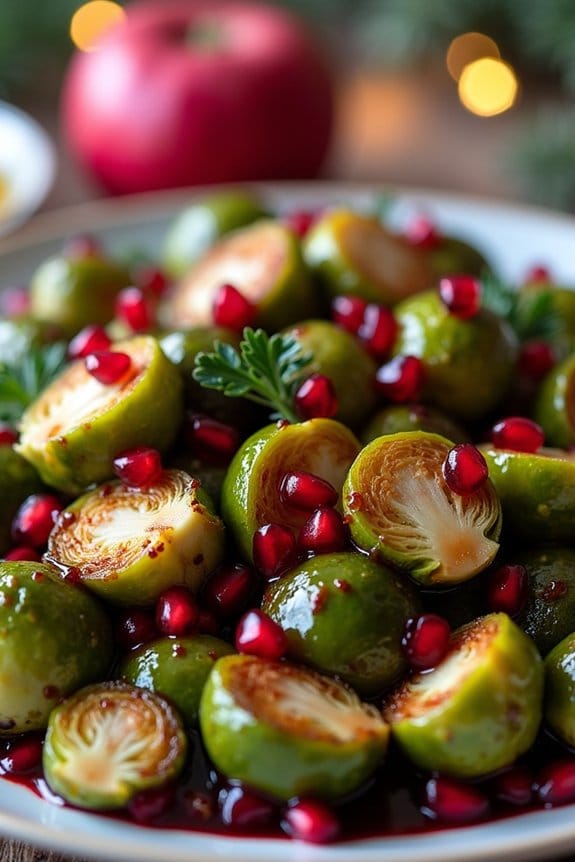 festive roasted brussels sprouts