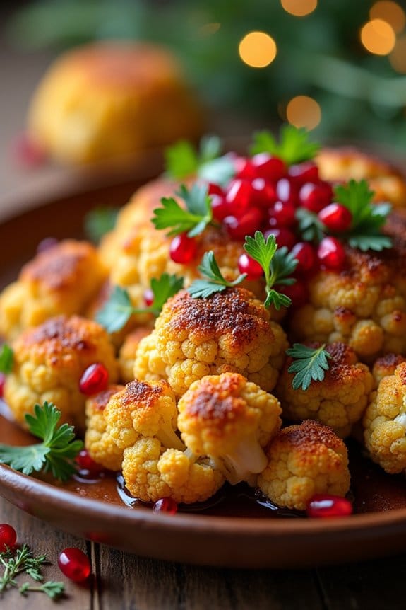festive roasted cauliflower centerpiece