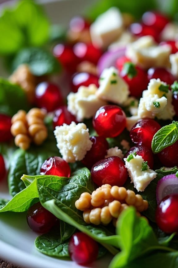 festive salad with pomegranates
