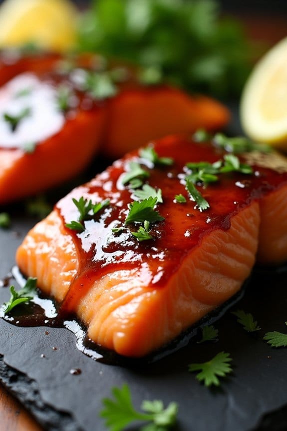 festive salmon with glaze
