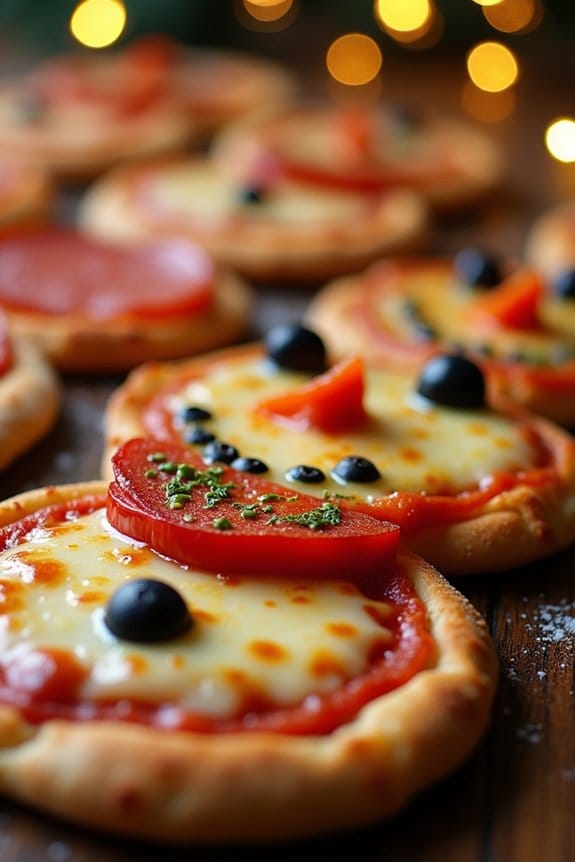festive snowman shaped pizzas