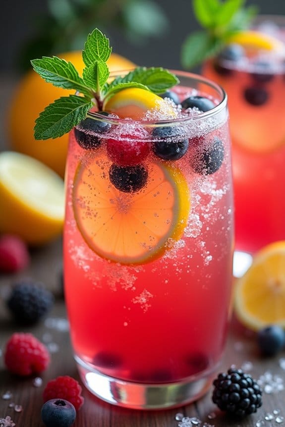 festive sparkling berry punch