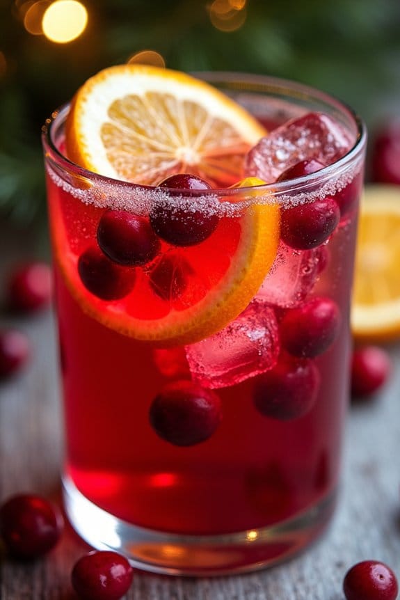 festive sparkling cranberry punch